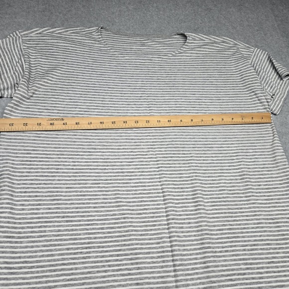 Eileen Fisher Dress Womens Medium Gray Stripe Organic Cotton TShirt Knit Casual - Picture 8 of 9